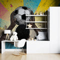 Stadium Victory Mural Wallpaper — Pop Art Soccer Celebration Mural Wallpaper - pure wallpaper artwork
