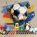 Soccer Ball Sketch Mural Wallpaper — Artistic Sport Wall Decor Mural Wallpaper - pure wallpaper artwork
