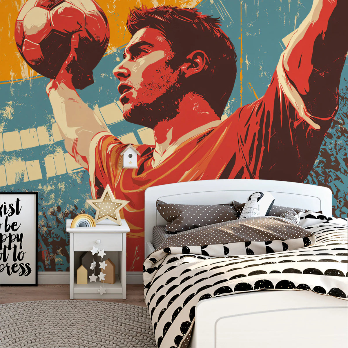 Victory Portrait Mural Wallpaper — Expressive Pop Art Design Mural Wallpaper - pure wallpaper artwork