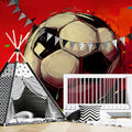 Dynamic Soccer Ball Mural Wallpaper — Artistic Brushstroke Design Mural Wallpaper - pure wallpaper artwork