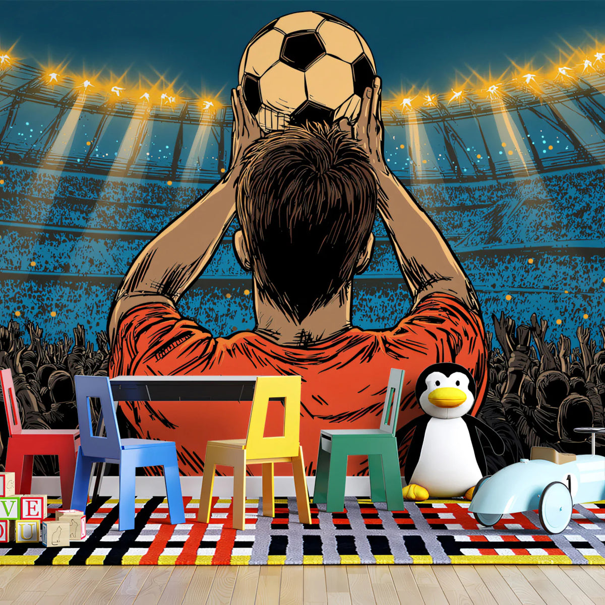 Victory Stadium Fan Mural Wallpaper — Comic Book Illustration Mural Wallpaper - pure wallpaper artwork