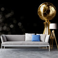 Gleaming Gold Soccer Trophy Mural Wallpaper — Modern Sports Decor Mural Wallpaper - pure wallpaper artwork