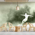 Soccer Silhouette Mural Wallpaper — Abstract Sage Motion Mural Wallpaper - pure wallpaper artwork