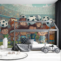 Soccer Champions Mural Wallpaper — Cheerful Stadium Scene Mural Wallpaper - pure wallpaper artwork