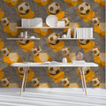 Distressed Soccer Ball Mural Wallpaper — Vintage Grunge Sports Pattern Mural Wallpaper - pure wallpaper artwork