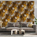 Golden Splatter Soccer Ball Mural Wallpaper — Sporty Modern Design Mural Wallpaper - pure wallpaper artwork