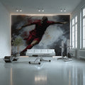 Dynamic Soccer Action Mural Wallpaper — Expressionist Athletic Art Mural Wallpaper - pure wallpaper artwork