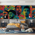 Abstract Basketball Legends Mural Wallpaper — Psychedelic Pop Art Mural Wallpaper - pure wallpaper artwork