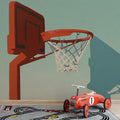 Minimalist Basketball Hoop Mural Wallpaper — Graphic Pop Art Style Mural Wallpaper - pure wallpaper artwork