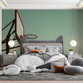 Minimalist Basketball Hoop Profile Mural Wallpaper — Modern Sport Mural Wallpaper - pure wallpaper artwork