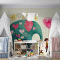 Folk Art Elephant Mural Wallpaper — Whimsical Botanical Design Mural Wallpaper - pure wallpaper artwork