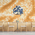 Stained Glass Mosaic Mural Wallpaper — Warm Amber Geometric Design Mural Wallpaper - pure wallpaper artwork
