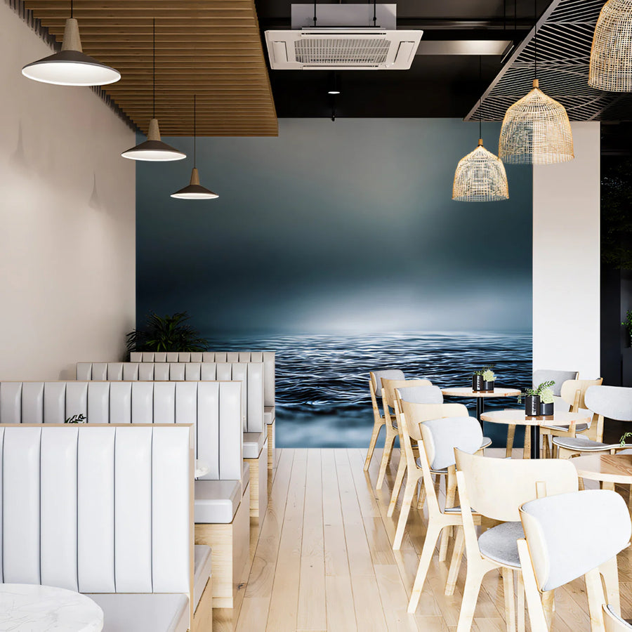 Misty Ocean Horizon Mural Wallpaper — Cinematic Seascape Mural Wallpaper