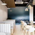 Misty Ocean Horizon Mural Wallpaper — Cinematic Seascape Mural Wallpaper - pure wallpaper artwork