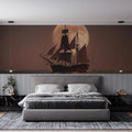 Full Moon Sailing Ship Mural Wallpaper — Romantic Seascape Design Mural Wallpaper - pure wallpaper artwork