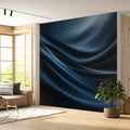 Fluid Indigo Wave Mural Wallpaper — Smooth Abstract Silk Effect Mural Wallpaper - pure wallpaper artwork