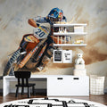 Desert Motocross Action Mural Wallpaper — High-Speed Artistic Decor Mural Wallpaper - pure wallpaper artwork