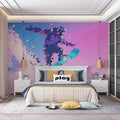 Pixel Mosaic Snowboarder Mural Wallpaper — Vibrant Abstract Action Mural Wallpaper - pure wallpaper artwork