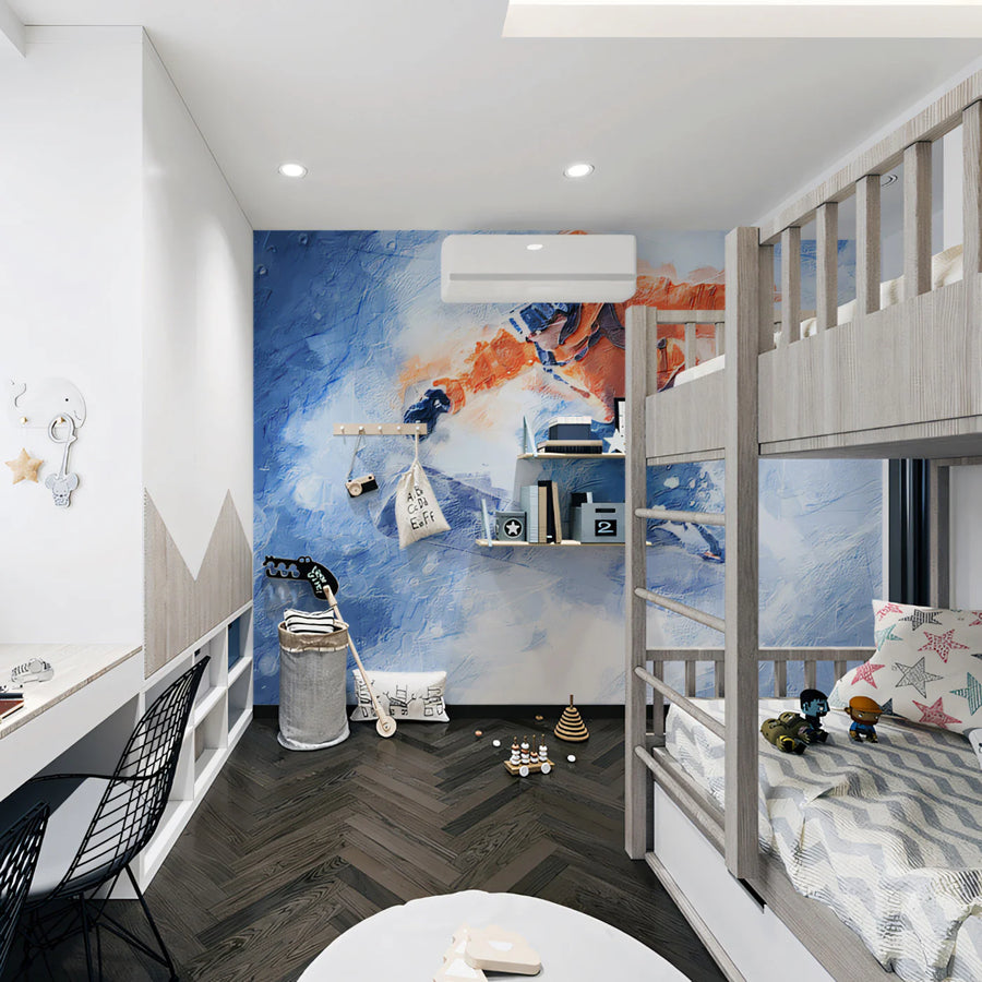 Snowboarder Action Mural Wallpaper — Dynamic Impressionist Art Mural Wallpaper