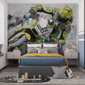 Road Racing Motorcycle Mural Wallpaper — Kinetic Art Style Mural Wallpaper - pure wallpaper artwork