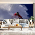 Snowboarder Carving Powder Mural Wallpaper — High-Impact Action Art Mural Wallpaper - pure wallpaper artwork