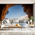 Rock Climber Cave Mural Wallpaper — Impressionistic Adventure Mural Mural Wallpaper - pure wallpaper artwork