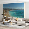 French Riviera Coastline Mural Wallpaper — Vibrant Beach Panorama Mural Wallpaper - pure wallpaper artwork