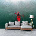 Solitary Red Kayak Mural Wallpaper — Impressionistic Oil Texture Mural Wallpaper - pure wallpaper artwork