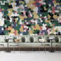 Hexagon Mosaic Mural Wallpaper — Colorful Geometric Pattern Mural Wallpaper - pure wallpaper artwork