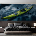 Neon Kayak on Dark Water Mural Wallpaper — Dynamic Oil Painting Mural Wallpaper - pure wallpaper artwork