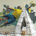 Goalkeeper Action Mural Wallpaper — Vibrant Pop Expressionism Mural Wallpaper - pure wallpaper artwork