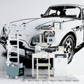 Vintage Sports Car Line Art Mural Wallpaper — Monochrome Auto Design Mural Wallpaper - pure wallpaper artwork