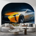 Automotive Concept Sketch Mural Wallpaper — Dynamic Sports Car Art Mural Wallpaper - pure wallpaper artwork