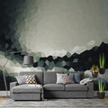 Monochromatic Mosaic Mural Wallpaper — Abstract Geometric Motion Mural Wallpaper - pure wallpaper artwork