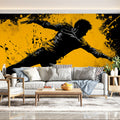 Urban Acrobat Action Silhouette Mural Wallpaper — Splatter Art Mural Wallpaper - pure wallpaper artwork