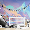 Arctic Christmas Village Mural Wallpaper — Whimsical Winter Scene Mural Wallpaper - pure wallpaper artwork