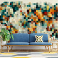 Pixelated World Map Mural Wallpaper — Modern Abstract Cartography Mural Wallpaper - pure wallpaper artwork