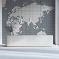 Linen Grid World Map Mural Wallpaper — Minimalist Decor Mural Wallpaper - pure wallpaper artwork