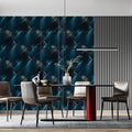 Abstract Blue Light Beam Mural Wallpaper — Modern Geometric Art Mural Wallpaper - pure wallpaper artwork