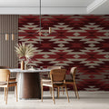 Southwestern Geometric Mural Wallpaper — Earthy Tribal Motif Mural Wallpaper - pure wallpaper artwork