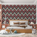 Woven Chevron Knit Mural Wallpaper — Earthy Geometric Pattern Mural Wallpaper - pure wallpaper artwork