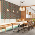 Intricate Geometric Tribal Mural Wallpaper — Earthy Teal and Red Mural Wallpaper - pure wallpaper artwork