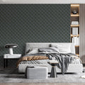 Micro Checkered Geometric Mural Wallpaper — Dark Architectural Style Mural Wallpaper - pure wallpaper artwork
