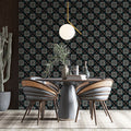 Intricate Folk Diamond Mural Wallpaper — Dark Traditional Repeat Mural Wallpaper - pure wallpaper artwork