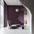 Crimson Lattice Geometric Mural Wallpaper — Moody Pattern Design Mural Wallpaper - pure wallpaper artwork