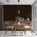 Vintage Letter Monogram Mural Wallpaper —Dark Sepia Motif Mural Wallpaper - pure wallpaper artwork