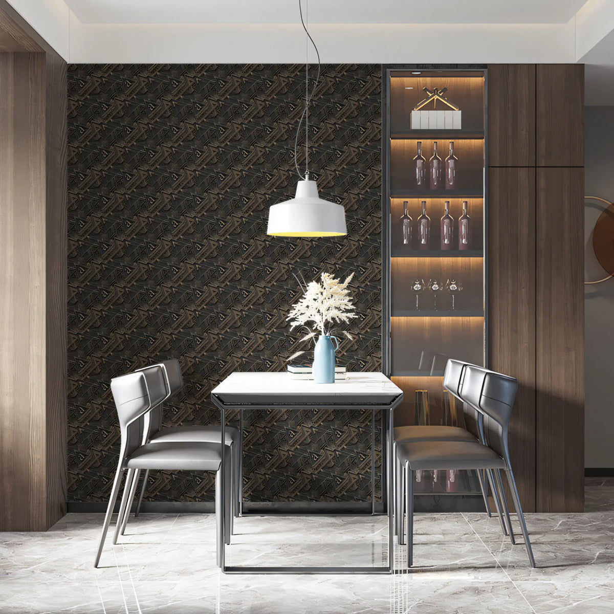 Micro Geometric Diagonal Mural Wallpaper — Dark Earthy Texture Mural Wallpaper - pure wallpaper artwork