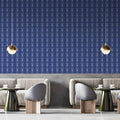 Minimalist Arch Grid Mural Wallpaper — Navy Blue Architectural Mural Wallpaper - pure wallpaper artwork