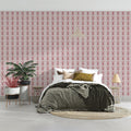 Minimalist Arch Grid Mural Wallpaper — Soft Blush and Maroon Mural Wallpaper - pure wallpaper artwork