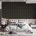 Moorish Arch Geometric Mural Wallpaper — Dark Architectural Motif Mural Wallpaper - pure wallpaper artwork
